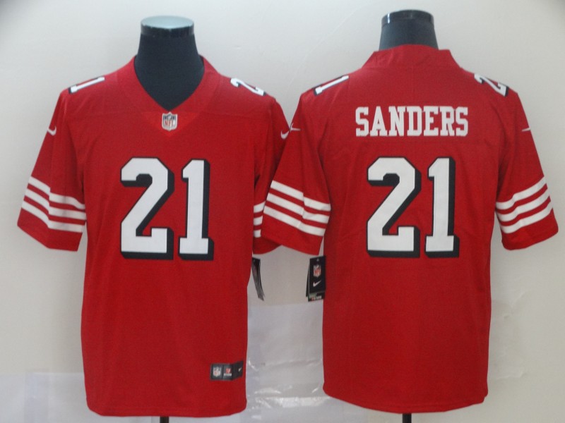 Men's San Francisco 49ers Deion Sanders 21 Red Nike Scarlet Player Limited Jersey