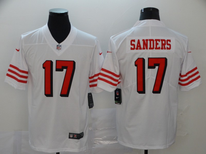 Men's San Francisco 49ers Emmanuel Sanders 17 White Nike Scarlet Player Limited Jersey