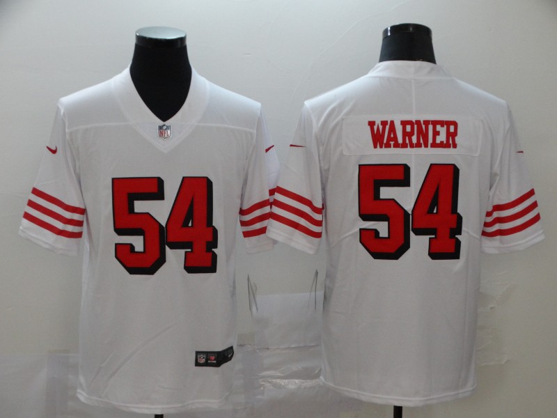 Men's San Francisco 49ers Fred Warner 54 White Nike Scarlet Player Limited Jersey