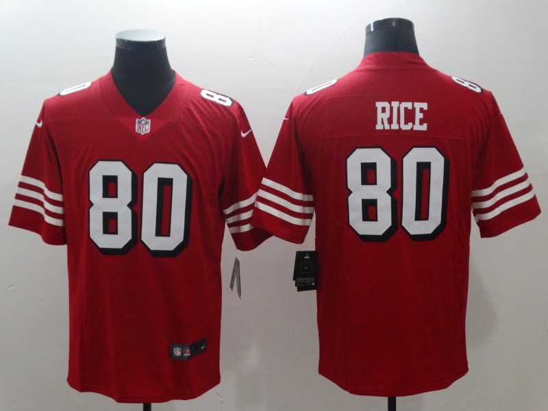 Men's San Francisco 49ers Jerry Rice 80 Red Nike Scarlet Player Limited Jersey