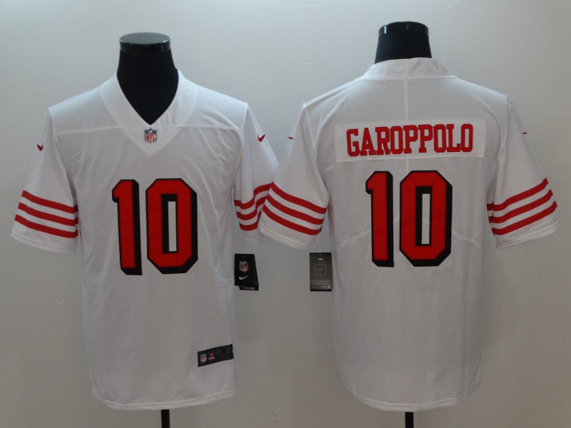 Men's San Francisco 49ers Jimmy Garoppolo 10 White Nike Scarlet Player Limited Jersey