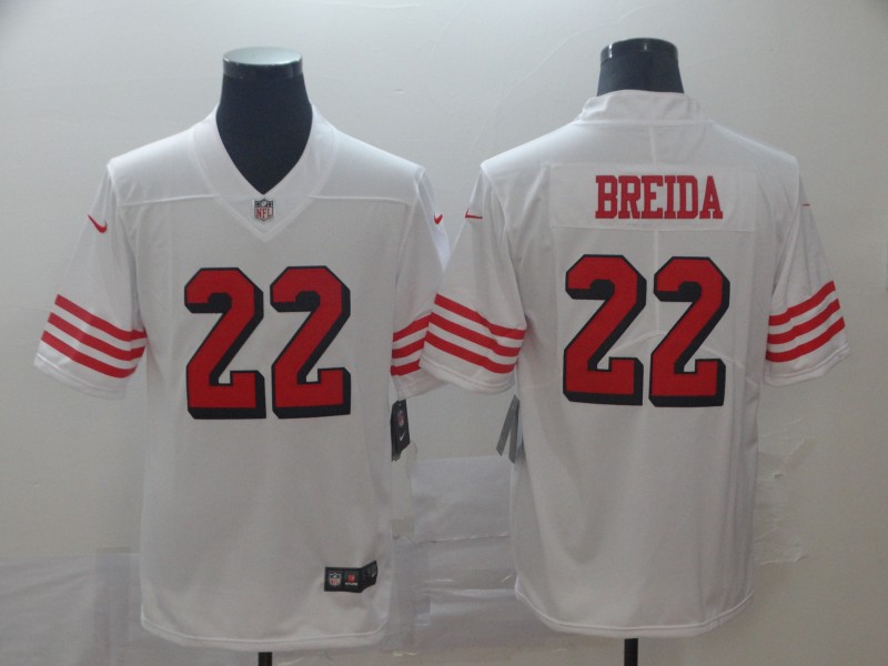 Men's San Francisco 49ers Matt Breida 22 White Nike Scarlet Player Limited Jersey