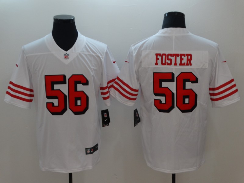 Men's San Francisco 49ers Reuben Foster 56 White Nike Scarlet Player Limited Jersey