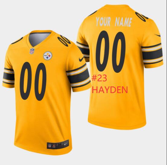 Men Steelers #23 Hayden Yellow Rush Jersey