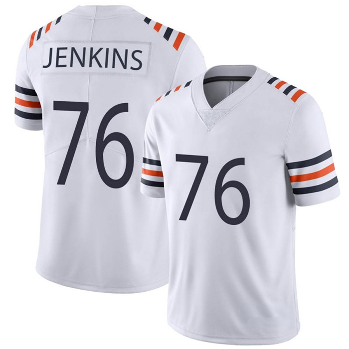 Men Chicago Bears 76 Teven Jenkins White 2021 Vapor Untouchable Stitched NFL Nike Alternate Classic 