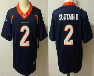 Men Denver Broncos 2 Patrick Surtain II Navy Blue 2021 Vapor Untouchable Stitched NFL Nike Limited J