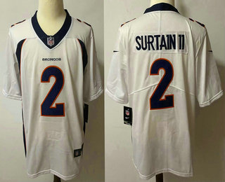 Men Denver Broncos 2 Patrick Surtain II White 2021 Vapor Untouchable Stitched NFL Nike Limited Jerse