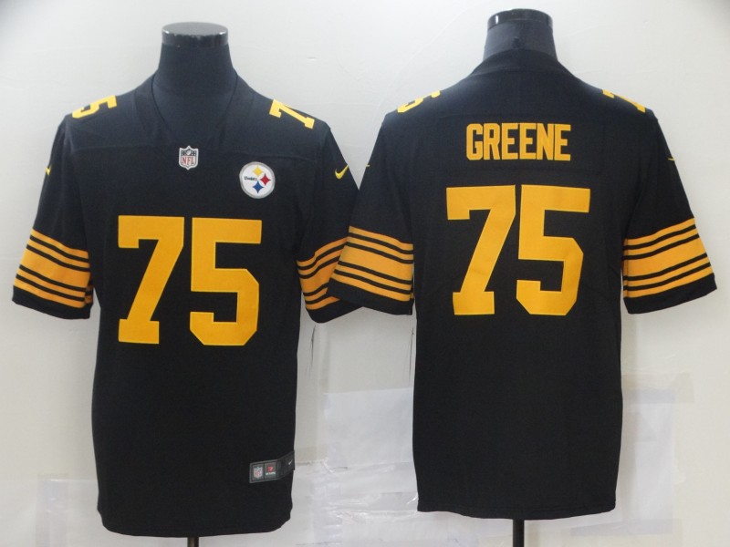 Men Nike Pittsburgh Steelers 75 Joe Greene Black Vapor Limited Jersey