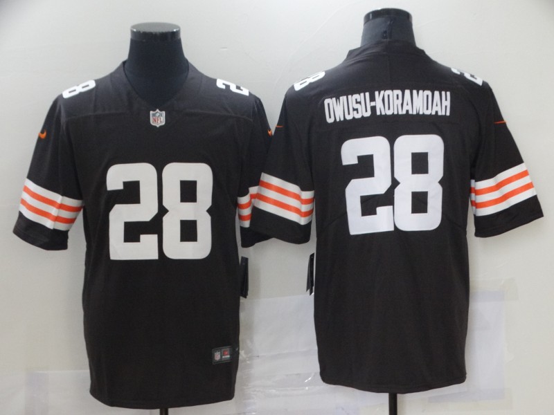 Nike Browns 28 Jeremiah Owusu Koramoah Brown 2021 NFL Draft Vapor Untouchable Limited Jersey