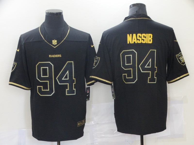 Nike Los Angeles Raiders 94 Carl Nassib Gold Black Vapor Untouchable Limited Jersey