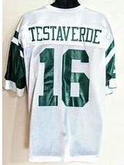 Men Jets 16 Testaverde White Jersey