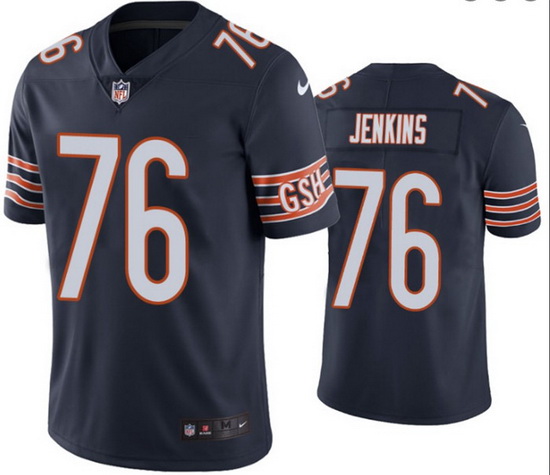 Men Chicago Bears 76 Teven Jenkins Navy Vapor untouchable Limited Stitched Jersey