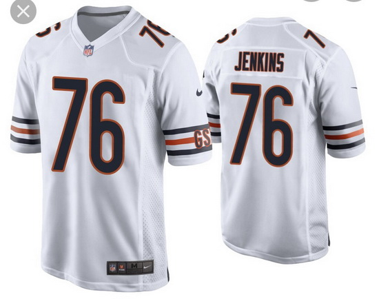 Men Chicago Bears 76 Teven Jenkins White Vapor untouchable Limited Stitched Jersey