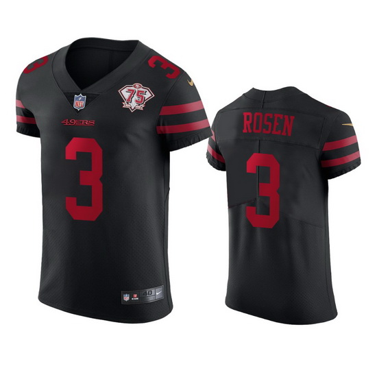 Nike San Francisco 49ers 3 Josh Rosen Black Alternate Men 75th Anniversary Stitched NFL Vapor Untouc