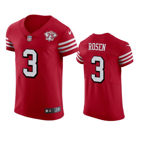 Nike San Francisco 49ers 3 Josh Rosen Red Rush Men 75th Anniversary Stitched NFL Vapor Untouchable E