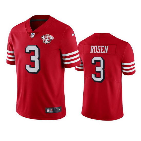 Nike San Francisco 49ers 3 Josh Rosen Red Rush Men 75th Anniversary Stitched NFL Vapor Untouchable L