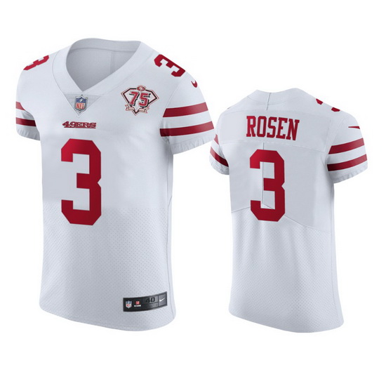 Nike San Francisco 49ers 3 Josh Rosen White Men 75th Anniversary Stitched NFL Vapor Untouchable Elit