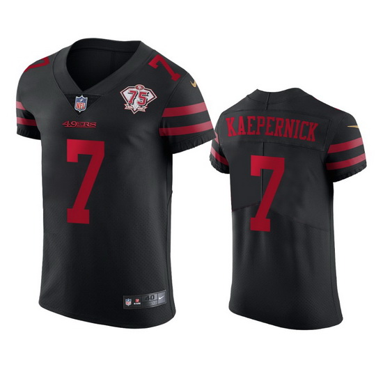 Nike San Francisco 49ers 7 Colin Kaepernick Black Alternate Men 75th Anniversary Stitched NFL Vapor 