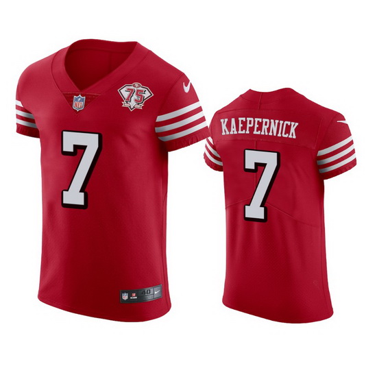 Nike San Francisco 49ers 7 Colin Kaepernick Red Rush Men 75th Anniversary Stitched NFL Vapor Untouch