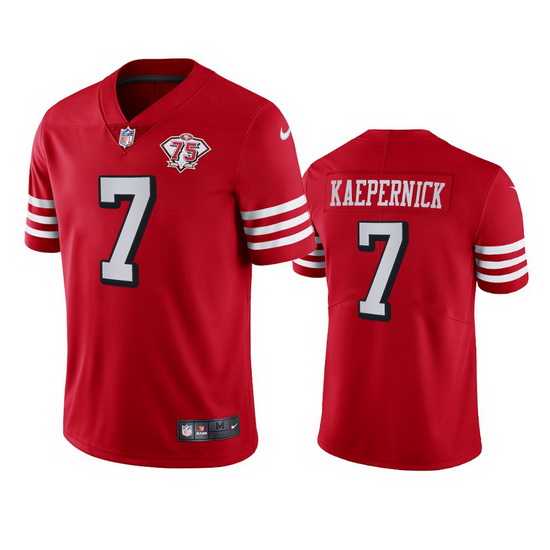 Nike San Francisco 49ers 7 Colin Kaepernick Red Rush Men 75th Anniversary Stitched NFL Vapor Untouch