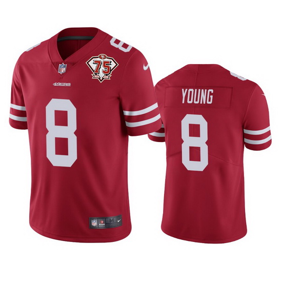 Nike San Francisco 49ers 8 Steve Young Red Men 75th Anniversary Stitched NFL Vapor Untouchable Limit