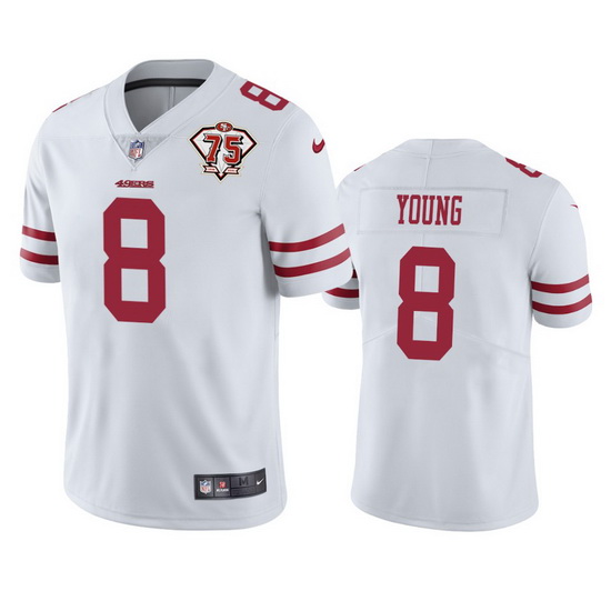 Nike San Francisco 49ers 8 Steve Young White Men 75th Anniversary Stitched NFL Vapor Untouchable Lim