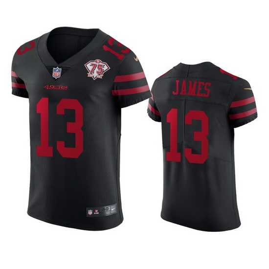 Nike San Francisco 49ers 13 Richie James Black Alternate Men 75th Anniversary Stitched NFL Vapor Unt