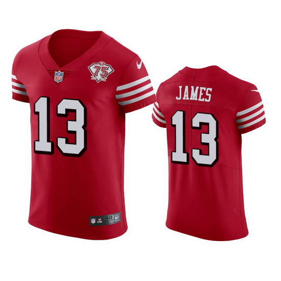 Nike San Francisco 49ers 13 Richie James Red Rush Men 75th Anniversary Stitched NFL Vapor Untouchabl