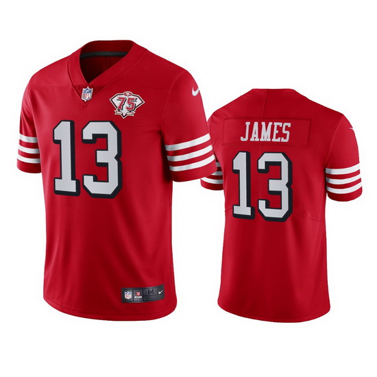 Nike San Francisco 49ers 13 Richie James Red Rush Men 75th Anniversary Stitched NFL Vapor Untouchabl