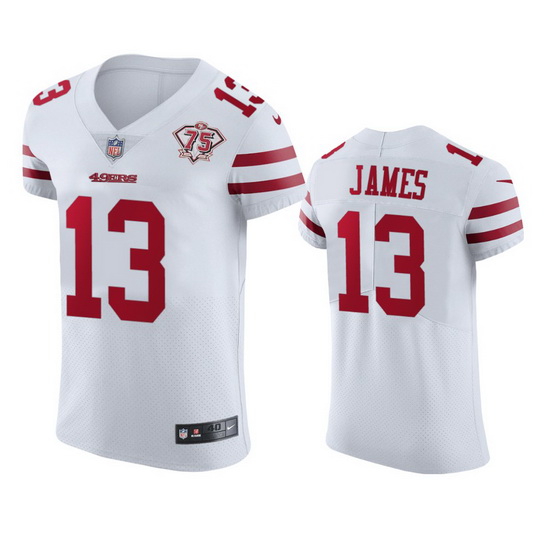 Nike San Francisco 49ers 13 Richie James White Men 75th Anniversary Stitched NFL Vapor Untouchable E