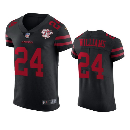 Nike San Francisco 49ers 24 K 27Waun Williams Black Alternate Men 75th Anniversary Stitched NFL Vapo