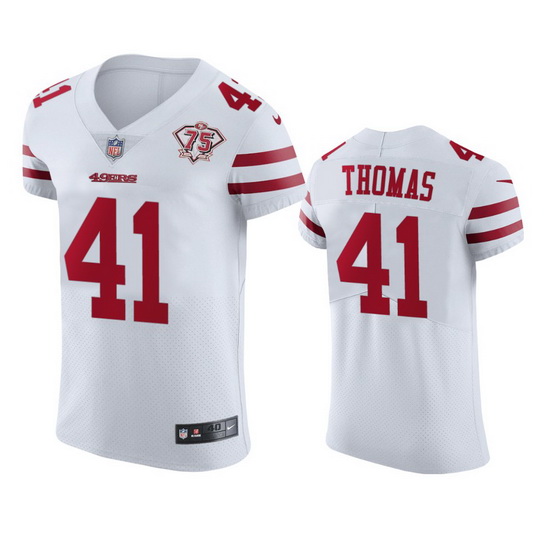 Nike San Francisco 49ers 41 Ambry Thomas White Men 75th Anniversary Stitched NFL Vapor Untouchable E