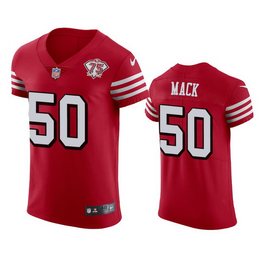 Nike San Francisco 49ers 50 Alex Mack Red Rush Men 75th Anniversary Stitched NFL Vapor Untouchable E