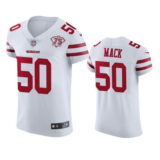 Nike San Francisco 49ers 50 Alex Mack White Men 75th Anniversary Stitched NFL Vapor Untouchable Elit