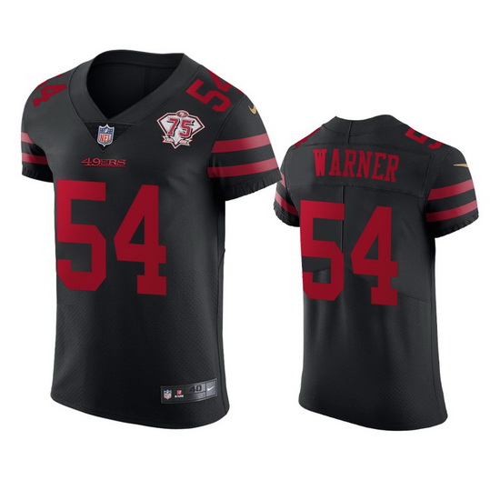 Nike San Francisco 49ers 54 Fred Warner Black Alternate Men 75th Anniversary Stitched NFL Vapor Unto