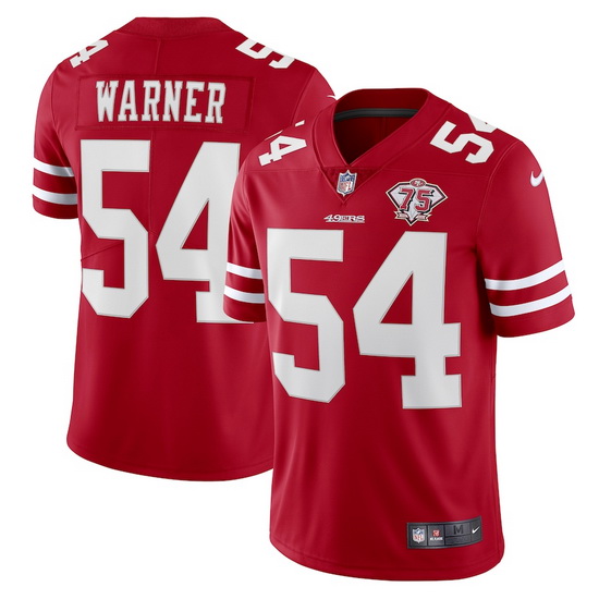 Nike San Francisco 49ers 54 Fred Warner Red Men 75th Anniversary Stitched NFL Vapor Untouchable Limi