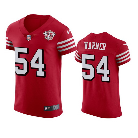 Nike San Francisco 49ers 54 Fred Warner Red Rush Men 75th Anniversary Stitched NFL Vapor Untouchable