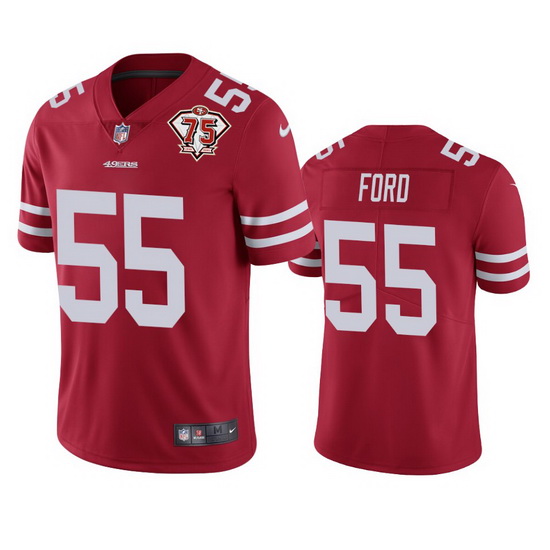 Nike San Francisco 49ers 55 Dee Ford Red Men 75th Anniversary Stitched NFL Vapor Untouchable Limited