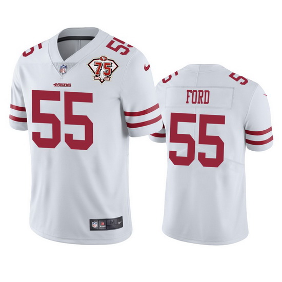 Nike San Francisco 49ers 55 Dee Ford White Men 75th Anniversary Stitched NFL Vapor Untouchable Limit