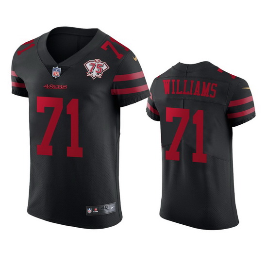 Nike San Francisco 49ers 71 Trent Williams Black Alternate Men 75th Anniversary Stitched NFL Vapor U