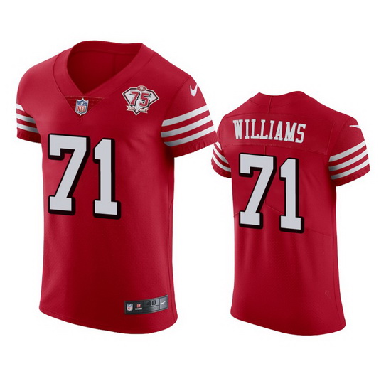 Nike San Francisco 49ers 71 Trent Williams Red Rush Men 75th Anniversary Stitched NFL Vapor Untoucha