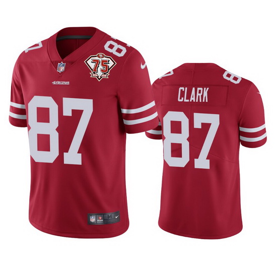 Nike San Francisco 49ers 87 Dwight Clark Red Men 75th Anniversary Stitched NFL Vapor Untouchable Lim