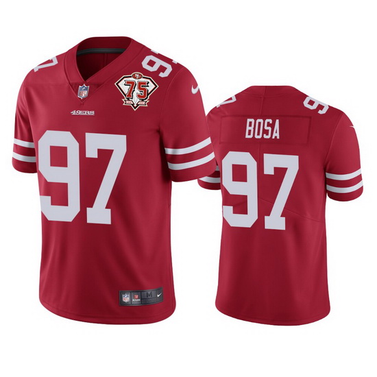 Nike San Francisco 49ers 97 Nick Bosa Red Men 75th Anniversary Stitched NFL Vapor Untouchable Limite