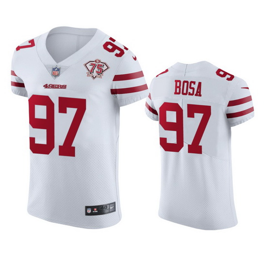 Nike San Francisco 49ers 97 Nick Bosa White Men 75th Anniversary Stitched NFL Vapor Untouchable Elit