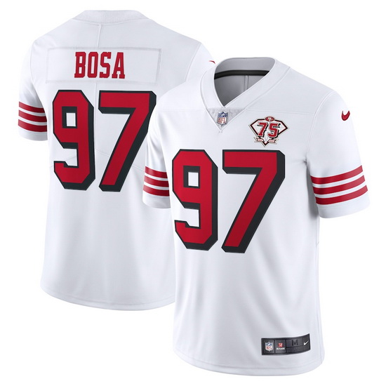 Nike San Francisco 49ers 97 Nick Bosa White Rush Men 75th Anniversary Stitched NFL Vapor Untouchable