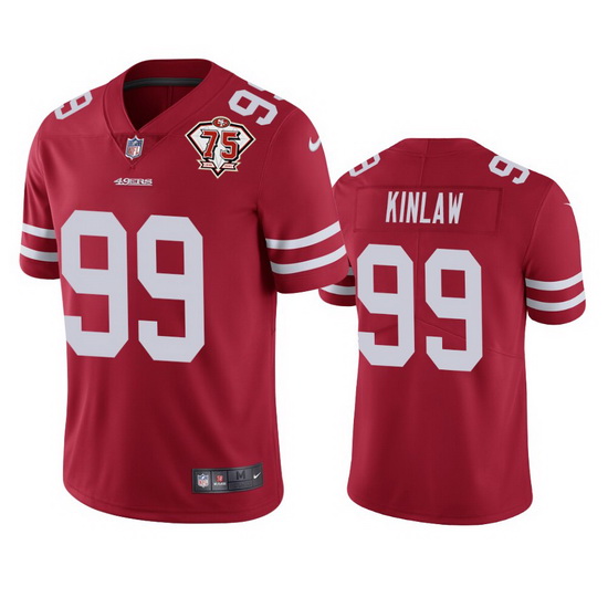 Nike San Francisco 49ers 99 Javon Kinlaw Red Men 75th Anniversary Stitched NFL Vapor Untouchable Lim