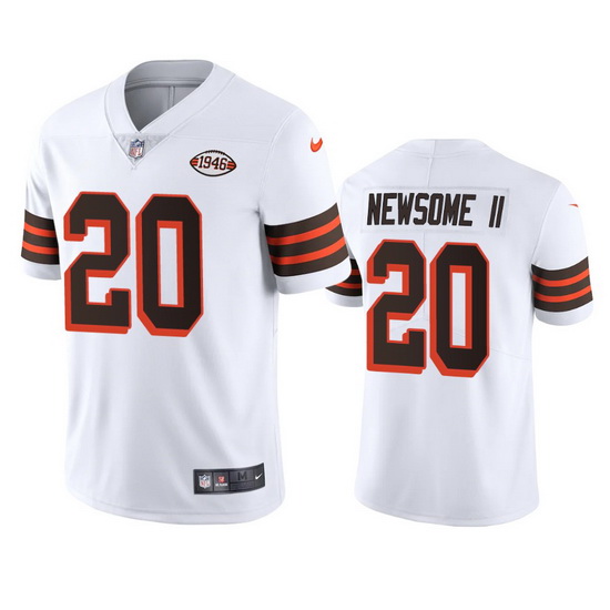 Cleveland Browns 20 Greg Newsome II Nike 1946 Collection Alternate Vapor Limited NFL Jersey  White