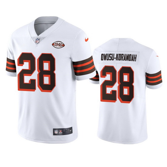 Cleveland Browns 28 Jeremiah Owusu Koramoah Nike 1946 Collection Alternate Vapor Limited NFL Jersey 