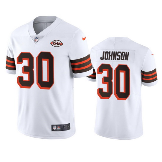 Cleveland Browns 30 D 27Ernest Johnson Nike 1946 Collection Alternate Vapor Limited NFL Jersey  Whit