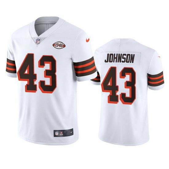 Cleveland Browns 43 John Johnson Nike 1946 Collection Alternate Vapor Limited NFL Jersey  White